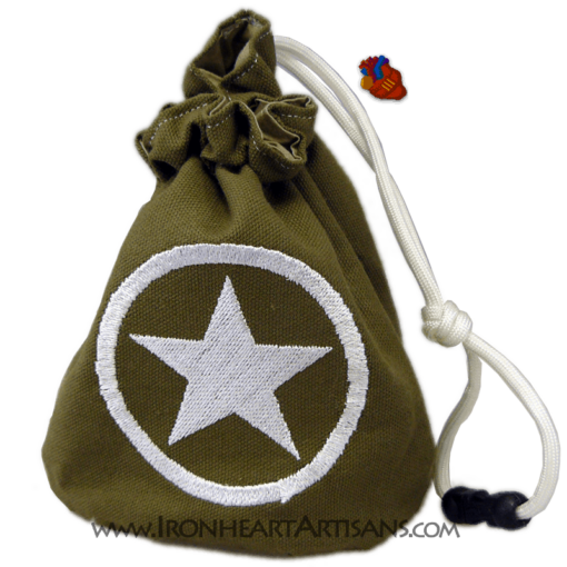 US Army Green Star in Circle Dice Bag