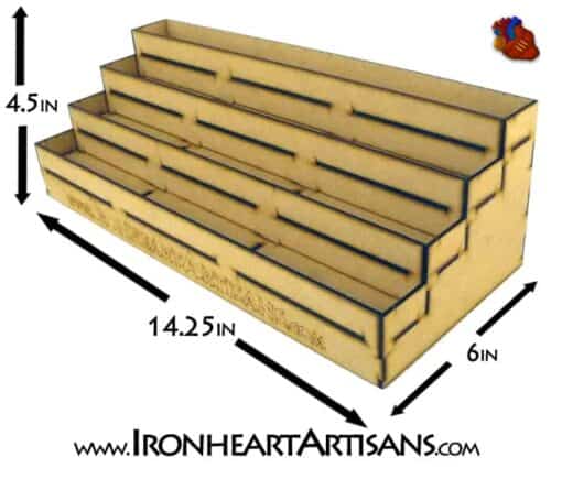 4 Tier Stepped Paint Rack with measurements