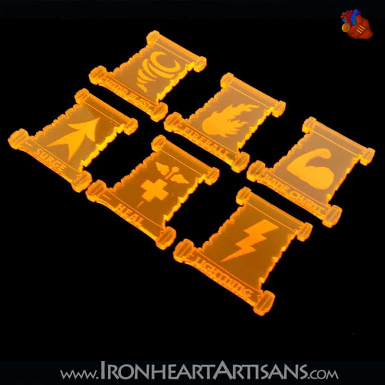 Kings of War Acrylic Spell Token Set | Ironheart Artisans