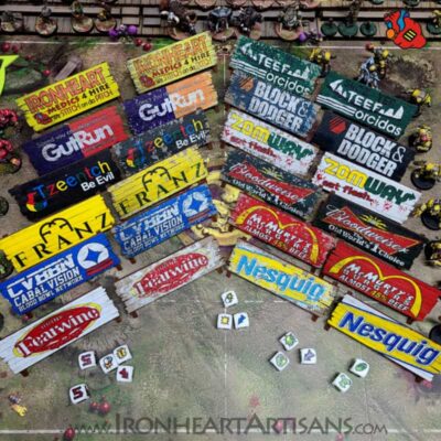 Blood Bowl Preprinted Sponsor Boards Set of 12
